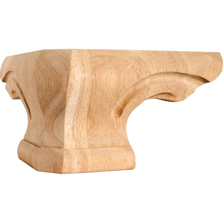 6-3/4 Wx6-3/4Dx4H Oak Rounded Corner Pedestal Foot